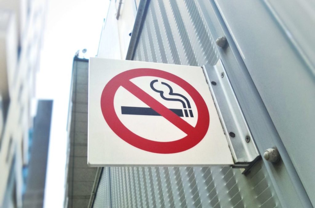 non smoking sign at heavy duty generator system