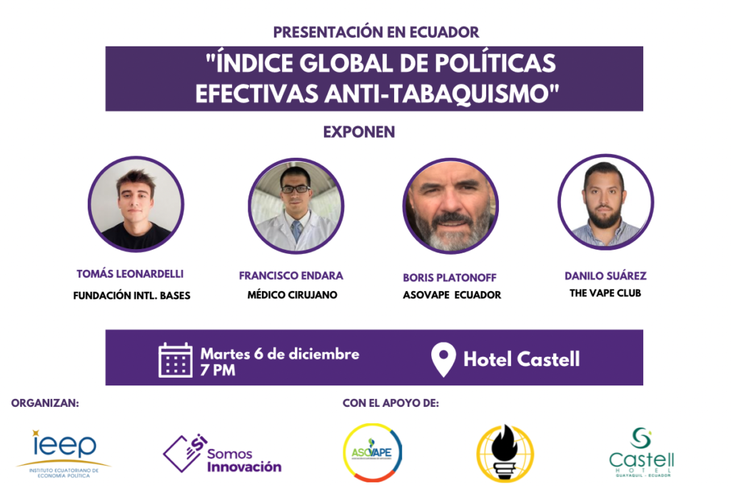 06/12 Presentación en Ecuador del «Índice Global de Políticas Efectivas Anti-Tabaquismo»